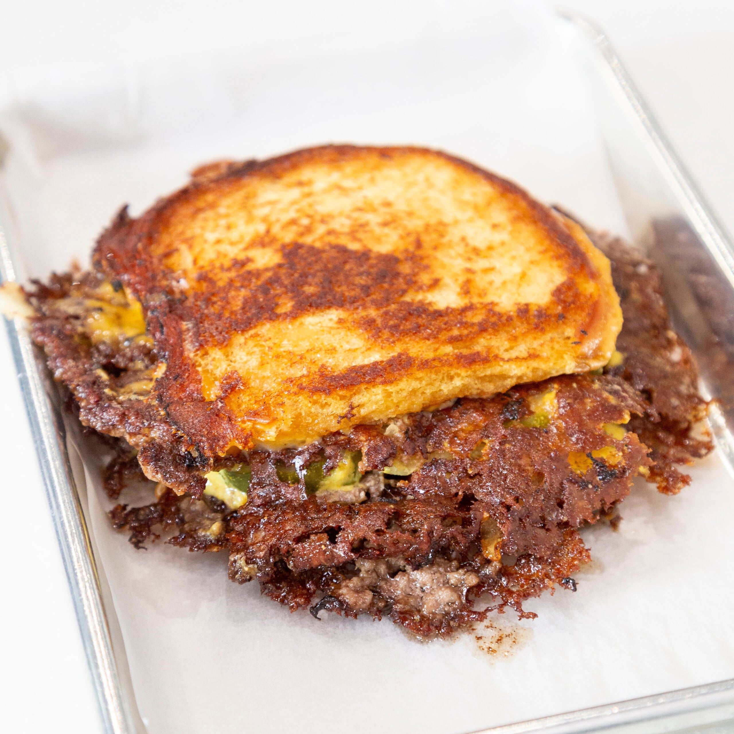 Flatty Melt served on grilled bread
