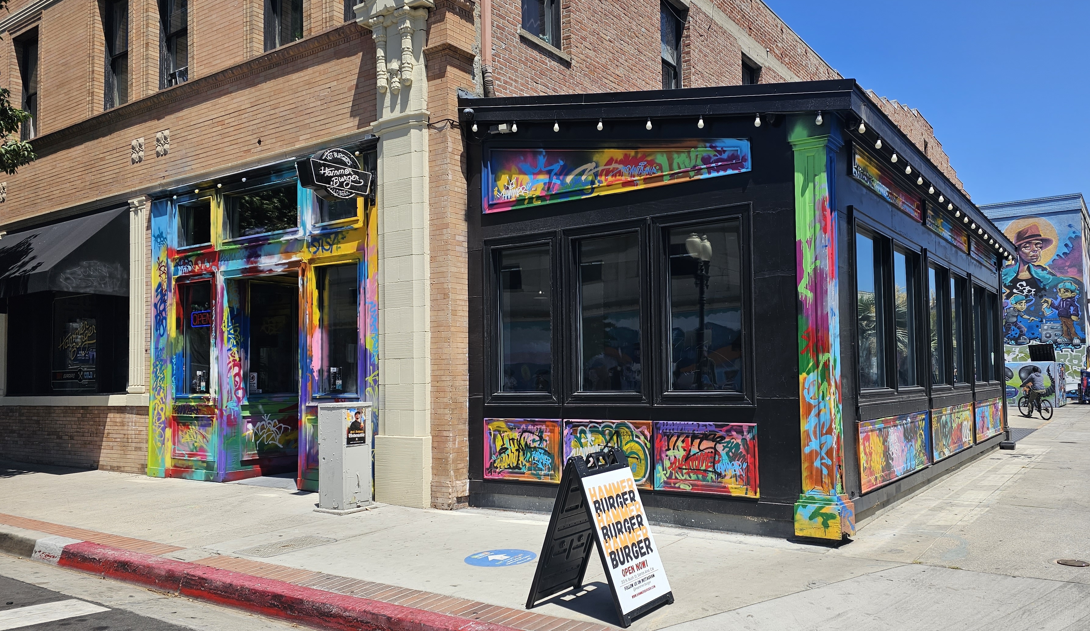 Hammer Burger’s graffiti-covered Downtown Santa Ana storefront